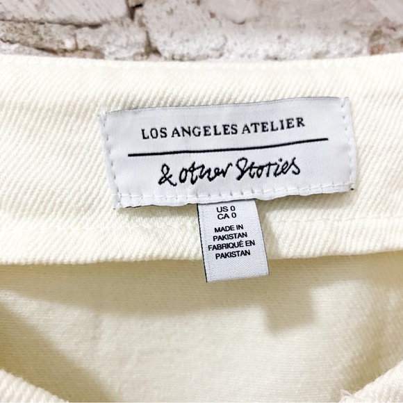 & Other Stories White / Cream Denim Mini Dress - Picture 9 of 10